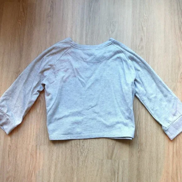Varley Crewneck Oversized Cotton Blend Sweatshirt Size M in Grey - Picture 2 of 5
